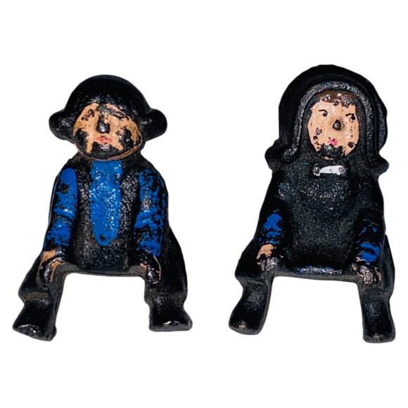 Vintage Cast Iron Amish Boy and Girl on Teeter Totter 1997 John Wright Toy A925 - Picture 3 of 10